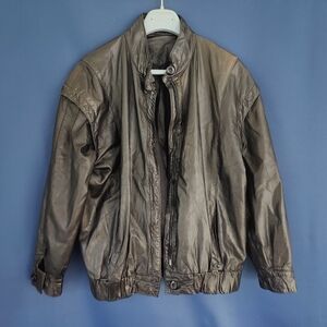 Women's Black leather Bike jacket w/ pockets